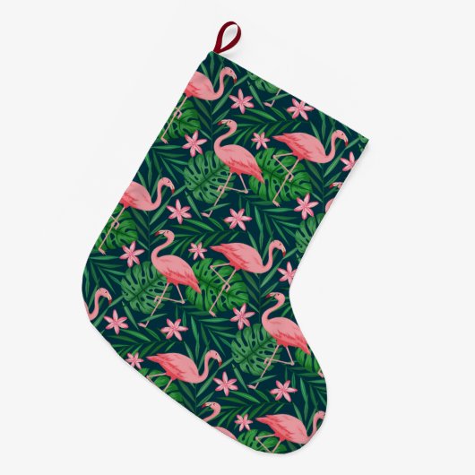 Flamingo Großer Weihnachtsstrumpf (Vorderansicht (hängend))