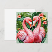 Flamingo-Grüßkarte Einladung (Vorne/Hinten)