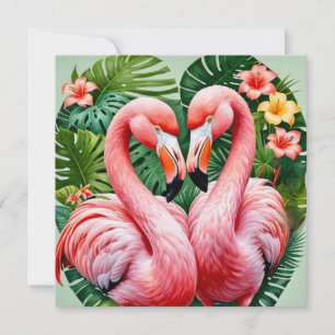 Flamingo-Grüßkarte Einladung