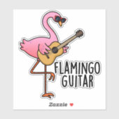 Flamingo Guitar Funny Music Pub Aufkleber (Blatt)