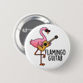Flamingo Guitar Funny Music Pub Button (Vorne & Hinten)