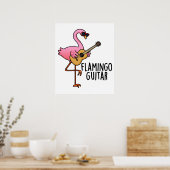 Flamingo Guitar Funny Music Pub Poster (Küche)