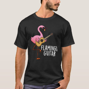 Flamingo Guitar Funny Music Pun Dark BG T-Shirt