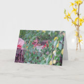 "Flamingo Habitat" Danke Karte (Gelbe Blume)
