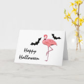 Flamingo Halloween-Basketball Karte (Gelbe Blume)