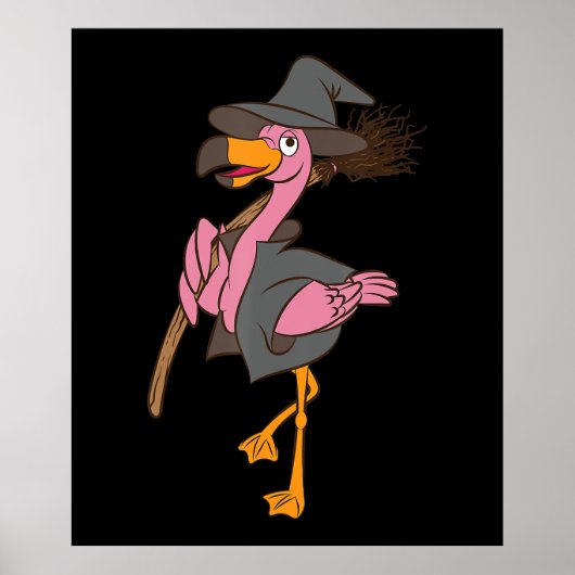 Flamingo Halloween | Flamingo Witch Cool Pink Bird Poster (Vorne)