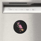 Flamingo Halloween | Flamingo Witch Scary Party Magnet (In Situ (Geschirrspüler))