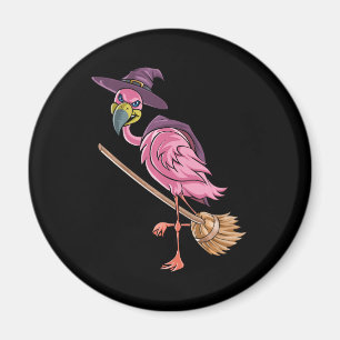 Flamingo Halloween Flamingo Witch Scary Party Magnet
