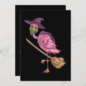 Flamingo Halloween | Flamingo Witch Scary Party Save The Date (Vorne/Hinten)