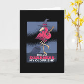 Flamingo Halloween Karte (Gelbe Blume)