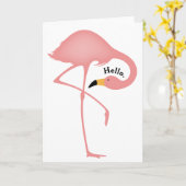 Flamingo-Hals-Gruß-Karte Karte (Gelbe Blume)