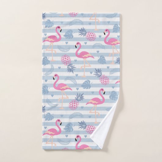 Flamingo Handtuch - Rosa & Blau Badhandtuch Set (Handtuch)