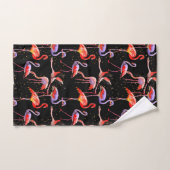 Flamingo Handtuch Set mit schwarzem Hintergrund (Handtuch)