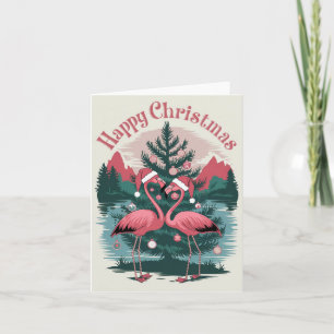 Flamingo Happy Christmas Karte