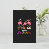 Flamingo Happy HalloDankeMas Erntedank Christm Einladung (Stehend Vorderseite)