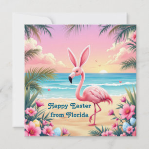 Flamingo Hasenohren Holi Feiertagskarte