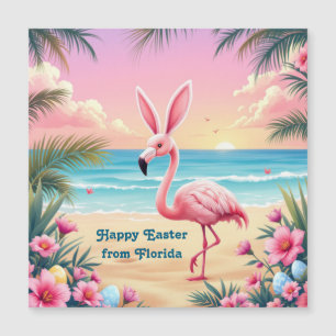 Flamingo Hasenohren Holi Magnetkarte