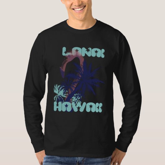 Flamingo Hawaii Lanai Palm trees Vacation Ocean T-Shirt (Vorderseite)