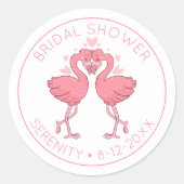 Flamingo Hawaiian Beach Tropical Bridal Shower Runder Aufkleber (Vorderseite)
