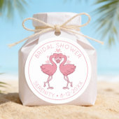 Flamingo Hawaiian Beach Tropical Bridal Shower Runder Aufkleber