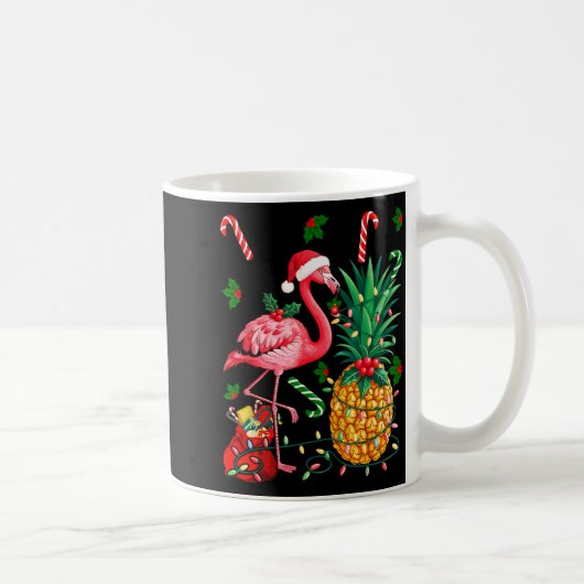 Flamingo Hawaiian Ne Christmas Lights Xmas  Kaffeetasse (Rechts)
