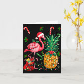 Flamingo Hawaiian Ne Christmas Lights Xmas Karte (Gelbe Blume)