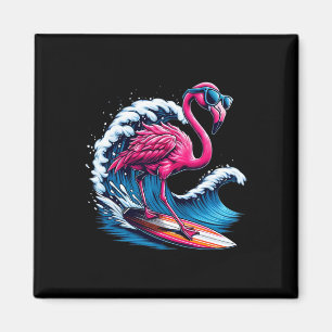 Flamingo Hawaiianisches Surfen Strand Sommerwelle Magnet