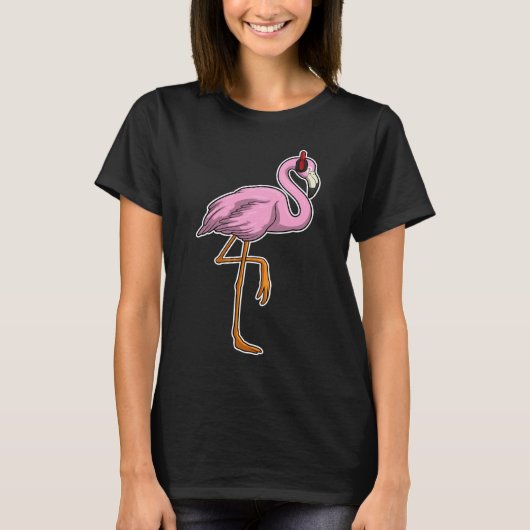 Flamingo Headphone Music T-Shirt (Vorderseite)