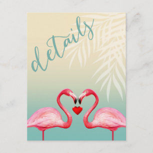 Flamingo Heart Kiss Empfang Details Minzblau Begleitkarte