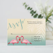 Flamingo Heart Kiss UAWG | Minzblau RSVP Karte (Stehend Vorderseite)