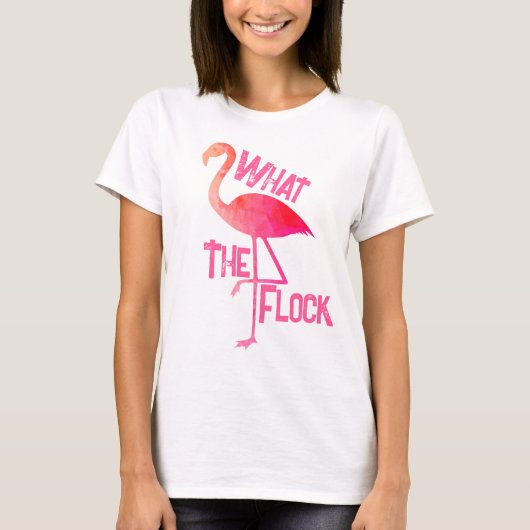 Flamingo heiß rosa geometrisch, was die Herde Retr T-Shirt (Vorderseite)