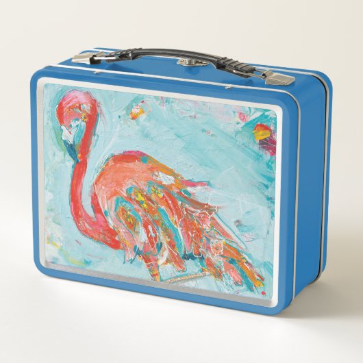 Flamingo hell metall brotdose (Rückseite)