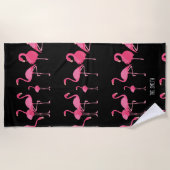 Flamingo-Herde Strandtuch (Vorderseite)
