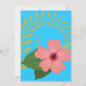 FLAMINGO HIBISKUS BLAUE GOLD GEBURTSTAG EINLADUNG (Rückseite)