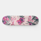 Flamingo Hibiskus Jungle Siesta #2 #tropical Skateboard (Horizontal)