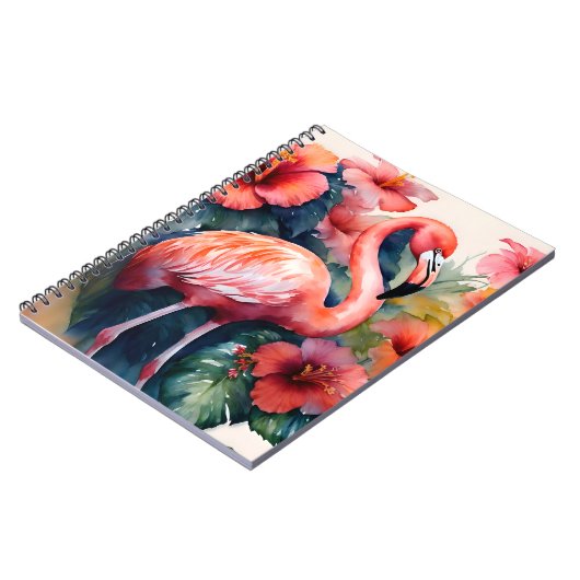 Flamingo Hibiskus Notizblock (Linke Seite)