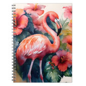 Flamingo Hibiskus Notizblock (Vorderseite)
