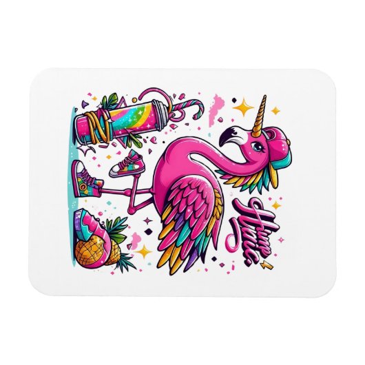 Flamingo hiphop magnet (Horizontal)