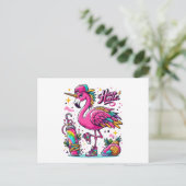 Flamingo hiphop postkarte (Stehend Vorderseite)