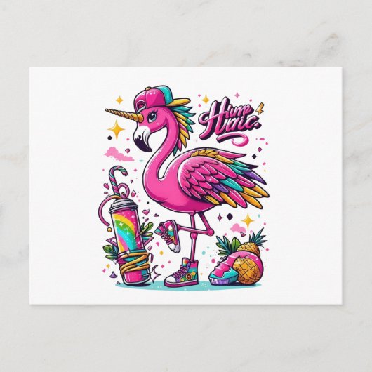 Flamingo hiphop postkarte (Vorderseite)