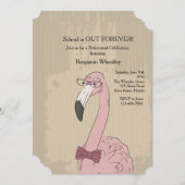 Flamingo-Hipster-Einladung Einladung (Vorne/Hinten)
