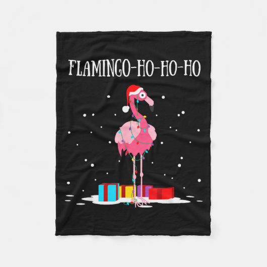Flamingo Ho Ho Ho Nk Christmas Tree Lights Chain X Fleecedecke (Vorderseite)