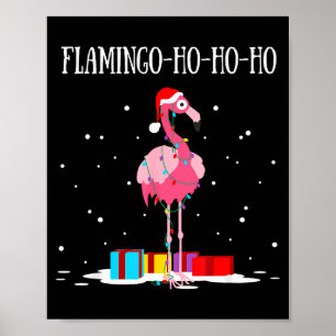 Flamingo Ho Ho Ho Nk Weihnachtsbaum Lichterkette X Poster