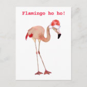 Flamingo ho ho puffen Aquarell Weihnachten (Vorderseite)