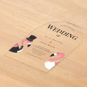 Flamingo-Hochzeit Acryleinladungen (Ablage )