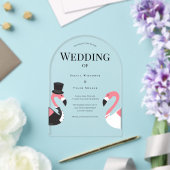 Flamingo-Hochzeit Acryleinladungen (Insitu (Hochzeit))