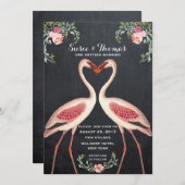 Flamingo Hochzeit Einladung Chalkboard (Vorne/Hinten)