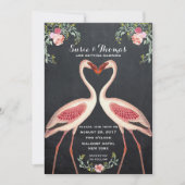 Flamingo Hochzeit Einladung Chalkboard (Vorderseite)