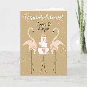 Flamingo Hochzeit Glückwünsche Namen Text Karte