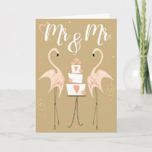 Flamingo-Hochzeit Herr & Herr Text Karte
